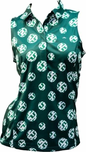 J.Lindeberg Dena Print Sleeveless Golf Top Rain Forest Sphere Dot L