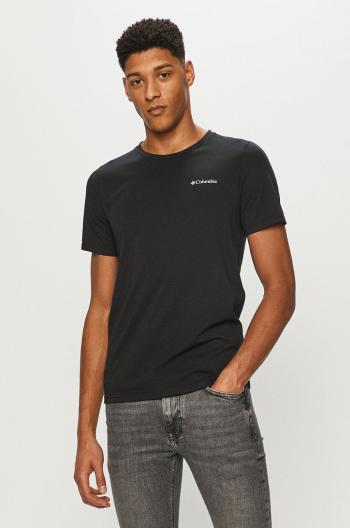 Športové tričko Columbia Sun Trek čierna farba, jednofarebné