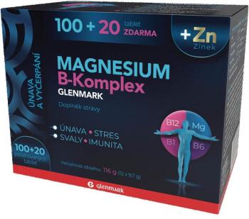 MAGNESIUM B-KOMPLEX Glenmark + Zinok 100+20 tbl zadarmo