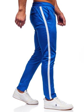 Modré pánske látkové jogger nohavice Bolf 0013