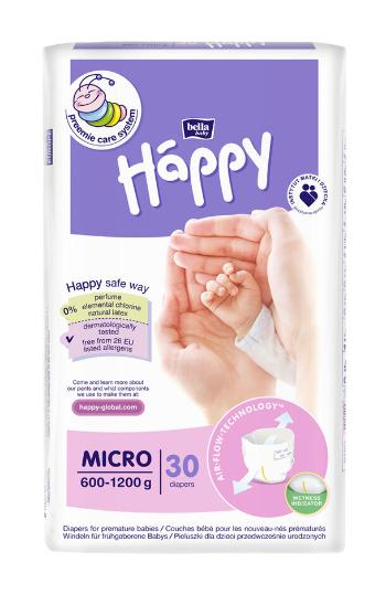 BELLA HAPPY Plienky jendorázové Micro (0,6-1,2 kg) 30 ks