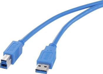 Renkforce #####USB-Kabel #####USB 3.2 Gen1 (USB 3.0 / USB 3.1 Gen1) #####USB-A Stecker, #####USB-B Stecker 1.80 m modrá