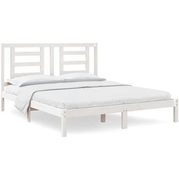 Rám postele biely masívna borovica 160 × 200 cm, 3104359