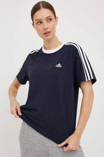 Bavlnené tričko adidas tmavomodrá farba,