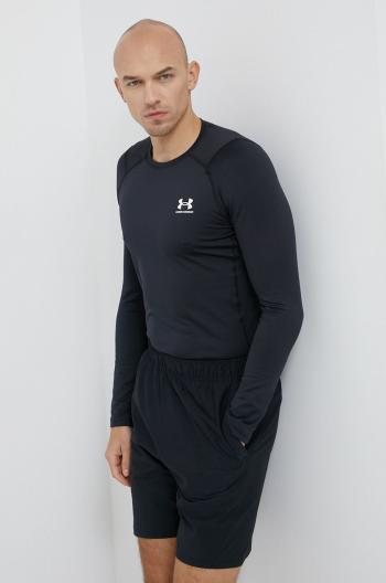 Tričko s dlhým rukávom Under Armour 1366068 pánske, čierna farba, jednofarebné