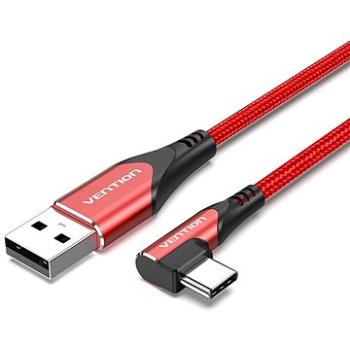 Vention Type-C (USB-C) 90° <-> USB 2.0 Cotton Cable Red 1 m Aluminum Alloy Type (COERF)