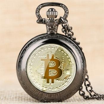 Bitcoin Vreckové Hodinky Bitcoin KP5817 čierna