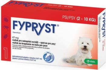 Fypryst Psy 2-10 kg Roztok na kvapkanie na kožu pre psov 1 ks