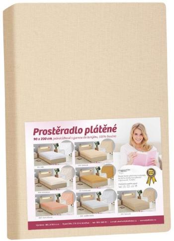 Plátené prestieradlo s gumou 90x200 172/215 béžová