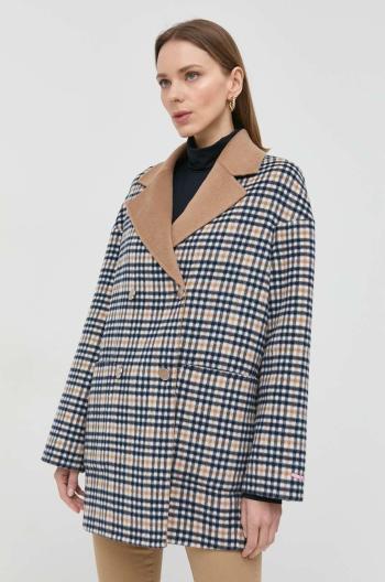 Obojstranný vlnený kabát MAX&Co. béžová farba, prechodný, oversize