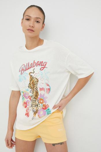 Bavlnené tričko Billabong béžová farba