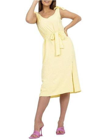 žlté letné midi šaty s viazaním vel. M