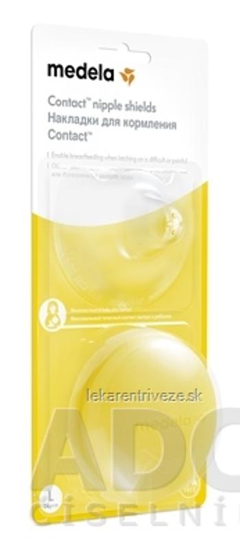 MEDELA Kontaktné dojčiace klobúčiky v krabičke (Ochrana prsných bradaviek MEDELA) veľkosť L (priemer 24 mm), 1x2 ks