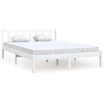 Rám postele biely masívne borovicové drevo 140 × 200 cm, 810083