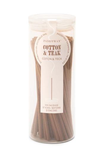 Sada vonných kadidiel Paddywax Cotton & Teak 100-pack