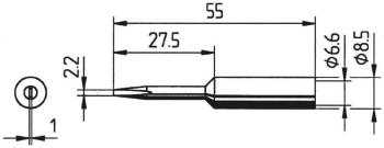 Ersa 0832KDLF spájkovací hrot dlátová forma, predĺžená Veľkosť hrotov 2.2 mm  obsah, množstvo obsiahnutého obsahu na obj