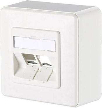 Metz Connect sieťová zásuvka na omietku neopatrené špecifikáciou 2 porty čisto biela (RAL 9010)