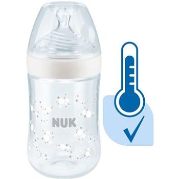 NUK Nature Sense dojčenská fľaša s kontrolou teploty 260 ml biela