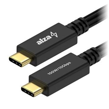 AlzaPower AluCore USB-C/USB-C 3.2 Gen 2, 5 A, 100 W, 1 m čierny (APW-CBTC3210B)