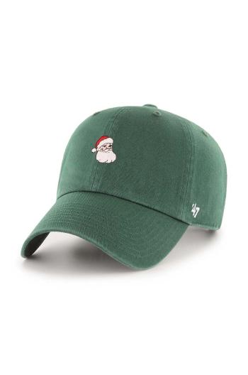 Bavlnená čiapka 47brand zelená farba, s nášivkou
