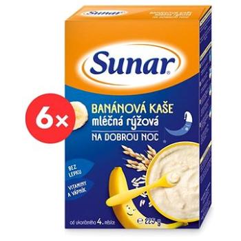 Sunar banánová kaša mliečna ryžová na dobrú noc 6× 225 g (8592084409531)