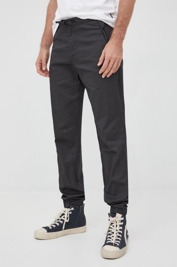 Bavlnené nohavice Sisley pánske, čierna farba, jogger