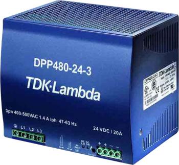 TDK-Lambda DPP480-24-3 sieťový zdroj na montážnu lištu (DIN lištu)  24 V/DC 20 A 480 W 1 x