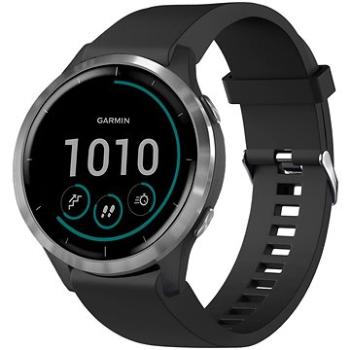 FIXED Silicone Strap na Garmin QuickFit 20 mm čierny (FIXSST-QF20MM-BK)