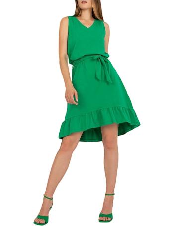 Zelené šaty s viazaním v páse vel. L