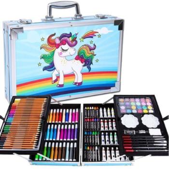 LIVEFY Art Kit sada pre maľovanie v kufríku pre deti 145ks, modrá