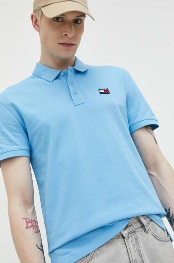 Bavlnené polo tričko Tommy Jeans s nášivkou