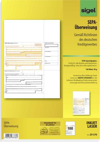 Sigel formulár pre prevod SEPA-Überweisung A4 Počet listov: 100 ZV570