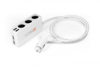 Technaxx nabíječka do auta, 4x USB port, 3x zásuvka (TE11)