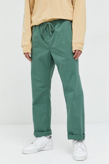 Nohavice Vans pánske, zelená farba, rovné