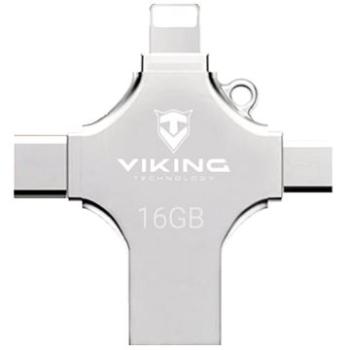 Viking USB flash disk 16 GB 4 v 1 strieborná (VUF16GBS)