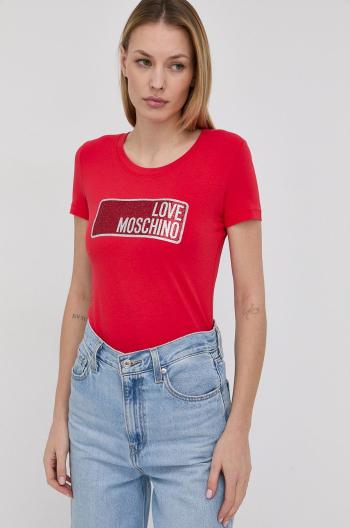 Tričko Love Moschino dámsky, červená farba