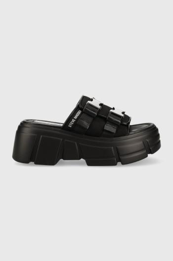 Šľapky Steve Madden Activator dámske, čierna farba, na platforme, SM11002460