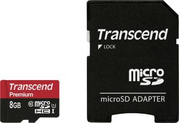 Transcend Premium pamäťová karta micro SDHC 8 GB Class 10, UHS-I vr. SD adaptéru