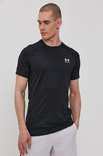 Tréningové tričko Under Armour čierna farba, jednofarebné
