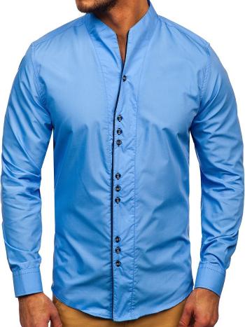 Blankytná pánska košeľa s dlhými rukávmi BOLF 5720