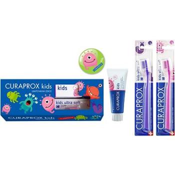 CURAPROX Kids Limitovaná edícia, 2× kefka kids + zubná pasta vodný melón 60 ml (7612412430004)