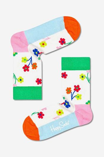 Detské ponožky Happy Socks Bouquet biela farba, KBOU01-1300