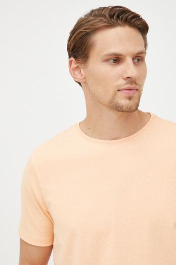 Tričko Lindbergh pánske, oranžová farba, jednofarebné