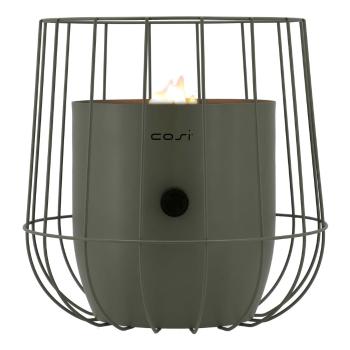 Olivovozelená plynová lampa Cosi Basket, výška 31 cm