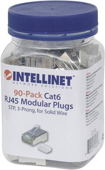 Intellinet  Intellinet 90-bal. Cat6 RJ45 modulárna zástrčka STP 3-bodový vodičový kontakt pre plnú zástrčku 90 v zástrčk