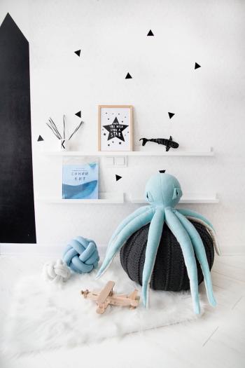Plyšová chobotnica - modrá 75 cm