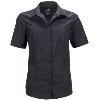 James & Nicholson Dámska košeľa s krátkym rukávom JN643 - Čierna | XXXL