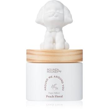 ROUND A‘ROUND Puppy Happy Poodle - Peach Floral aróma difuzér s náplňou 100 ml