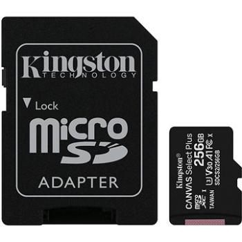 Kingston Canvas Select Plus micro SDXC 256GB Class 10 UHS-I + SD adaptér (SDCS2/256GB)