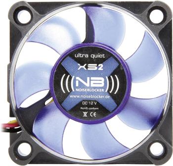 NoiseBlocker BlackSilent XS2 PC vetrák s krytom čierna, modrá (priesvitná) (š x v x h) 50 x 50 x 10 mm